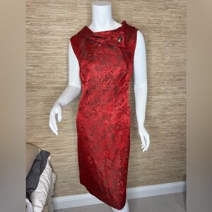 60’s Inspired Red/Black Evening Dress